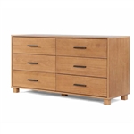 Farmhouse Modern 6 Drawer Double Dresser in Acacia