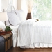 Full 3-Piece Quilt Set 100% Cotton White Ruffled Stripes Reversible