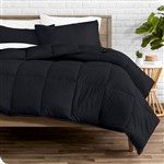 Full/Double Size All Season Super Soft Down Alternative Comforter Set Black