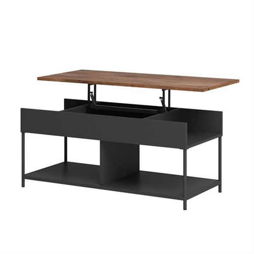 FarmHome Wood Top Black Lift-Top Multi Purpose Coffee Table