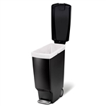 Black 10-Gallon Narrow Kitchen Trash Can with Easy Step-on Lid