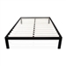 Full size Simple Black Metal Bed Frame Platform with Wooden Slats