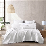 Full/Queen, White FarmHouse Reversible Ruffle Microfiber Quilt Set