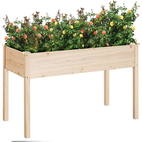 Outdoor Wood Raised Garden Bed Planter Box 46 x 22 x 30-inch High