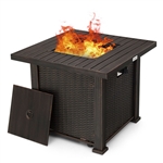 Outdoor Square Propane Gas Fire Pit Table with Cover