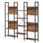 FarmHouse Rustic Brown Bookcase w/ 14 Storage Shelves