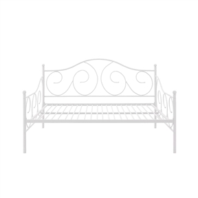 Full size Day Bed in Contemporary White Metal Finish