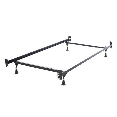 Twin/Full Adjustable Metal Bed Frame with Headboard Footboard Brackets