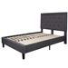 Full size Dark Grey Fabric Upholstered Platform Bed Frame with Tufted Headboard