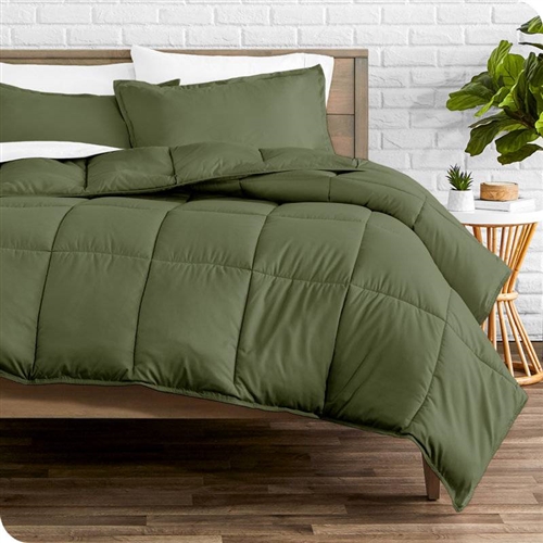 Full/Double Size All Season Super Soft Down Alternative Comforter Set Olive