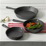 3-Piece Cast Iron Cookware Set with 8-inch 6-inch and 10-inch Skillet Frying Pan