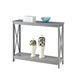 Grey Wood Console Sofa Table with Bottom Storage Shelf