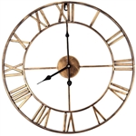 Decorative 18.5-inch Roman Numerals Silent Non-Ticking Wall Clock in Gold
