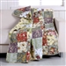 Red Green Blue Purple Yellow White 100-Percent Cotton Floral Patchwork Quilt Throw Blanket