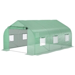 11.5 ft x 9.8 ft. Greenhouse with Green PE Cover and Heavy Duty Steel Frame