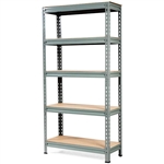Heavy Duty 60 inch Adjustable 5-Shelf Metal Storage Rack in Gray