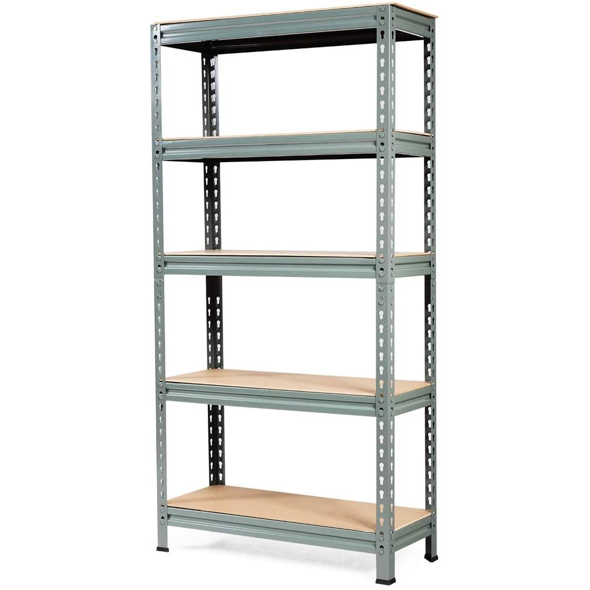 Heavy Duty 60 inch Adjustable 5-Shelf Metal Storage Rack in Gray |  FastFurnishings.com
