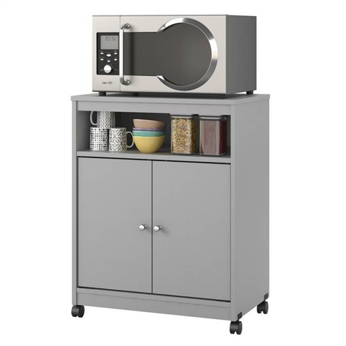 Grey Utility Cart / Kitchen Microwave Cart with Casters