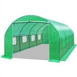 Outdoor Greenhouse 10 x 20 x 7 Ft with Heavy Duty Steel Frame and Green PE Cover