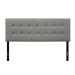 King size Mid-Century Style Button-Tufted Headboard in Grey Upholstered Fabric