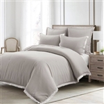 King French Country Grey 5-Piece Lightweight Comforter Set with Lace Trim