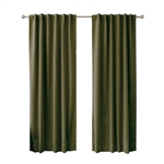 52 x 102 inch Solid Olive GreenThermal Blackout Curtain Panels - Set of 2