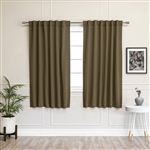 52 x 54 inch Solid Olive Green Thermal Blackout Curtain Panels - Set of 2