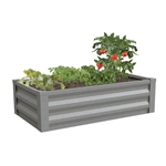 Gray Powder Coated Metal Raised Garden Bed Planter Made In USA