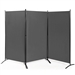 6-Ft Grey 3-Panel Room Divider Screen with Steel Base and Heavy Duty Hinges