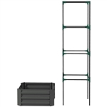 Galvanized Grey Open Bottom Raised Tomato Trellis Cage Garden Planter Box