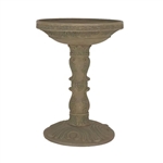 Outdoor Fiberglass Bird Bath in Aged Granite Stone Finish