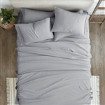 4 Piece Supreme Softness Wrinkle Resistant Microfiber/Polyester Sheet Set Grey, Twin