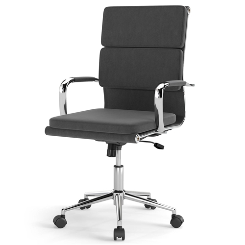Grey Ergonomic Office Chair Rocking Backrest Adjustable Height
