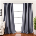 52 x 102 inch Solid Grey Thermal Blackout Curtain Panels - Set of 2