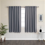52 x 72 inch Solid Grey Thermal Blackout Curtain Panels - Set of 2