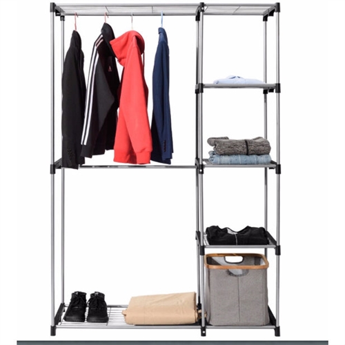 Portable 68-inch Clothes Hanger Bedroom Closet Organizer Shelving Unit