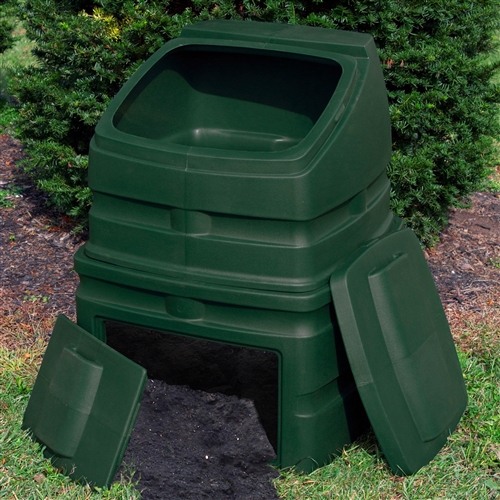 Green Heavy Duty Plastic Compost Bin - 90 Gallon Capacity