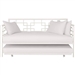 Contemporary White Metal Daybed Frame with Twin Pull-Out Trundle Bed