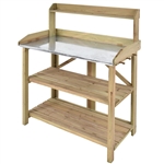 Outdoor Garden Workstation Potting Bench with Metal Top