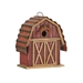 Outdoor Red Wood and Metal Barn Style Hanging Bird House