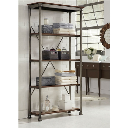 Heavy Duty Metal Wood 5-Shelf Storage Rack Shelving Unit