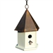 White Wood Songbird Birdhouse with Brown Copper Roof