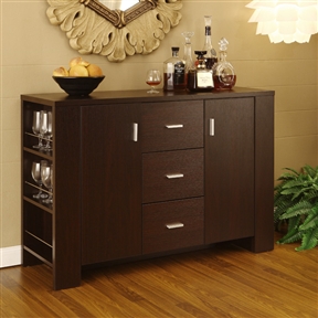 Modern Dining Buffet Sideboard Server in Cappuccino Finish