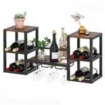 Heavy Duty Industrial Rustic Brown Wall Mounted Wine Rack