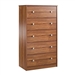 Modern 5-Drawer Bedroom Chest Dresser in Rustic Brown Wood Finish