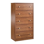 Modern 5-Drawer Bedroom Chest Dresser in Rustic Brown Wood Finish