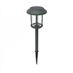Set of 4 - Outdoor Solar LED Lights in Green with Yard Path Ground Stakes