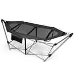Grey Portable Camping Foldable Hammock with Stand Carry Case