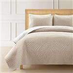 Full/Queen Lightweight Fern Leaf Reversible Cotton 3 Piece Quilt Set