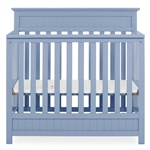 Pine Wood 4-in-1 Modern Convertible Crib Toddler Bed Daybed Baby Blue Finish